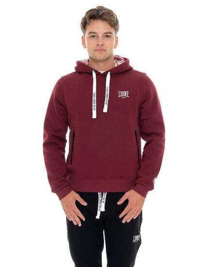 Felpe invernale uomo con cappuccio pull on logo piccolo Leone 1947 Soft Basic
