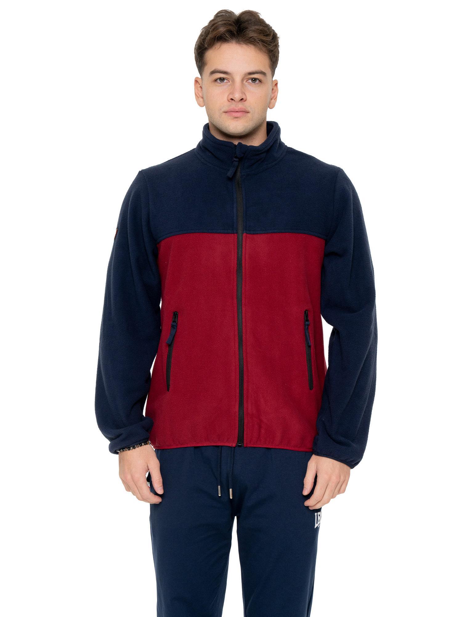 Jachetă din fleece micropolar cu guler înalt, fermoar și etichetă Leone 1947