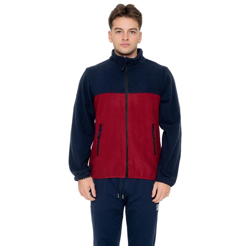 Jachetă din fleece micropolar cu guler înalt, fermoar și etichetă Leone 1947
