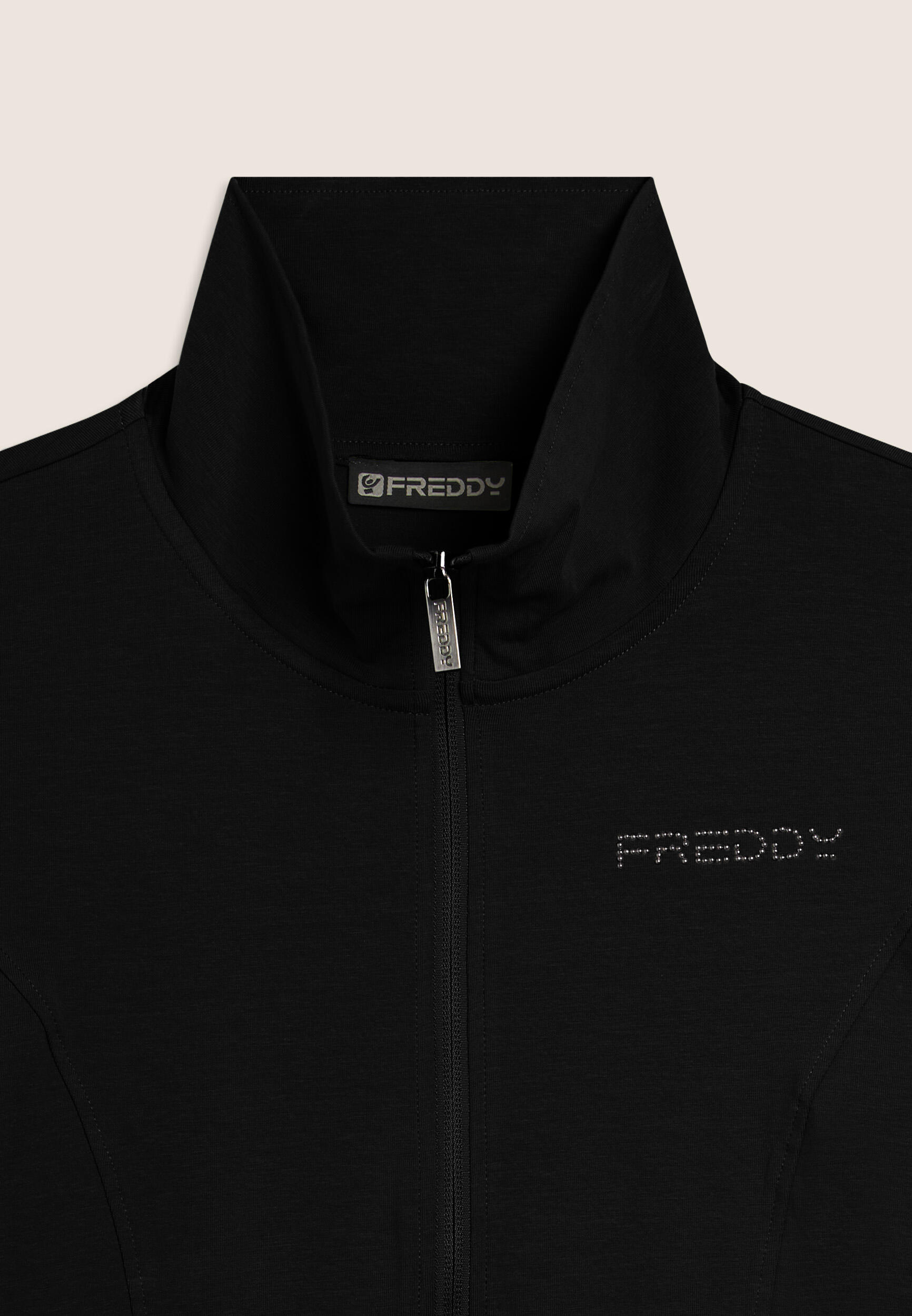 Sweat-shirt zippé et col montant en jersey élastique 6/6