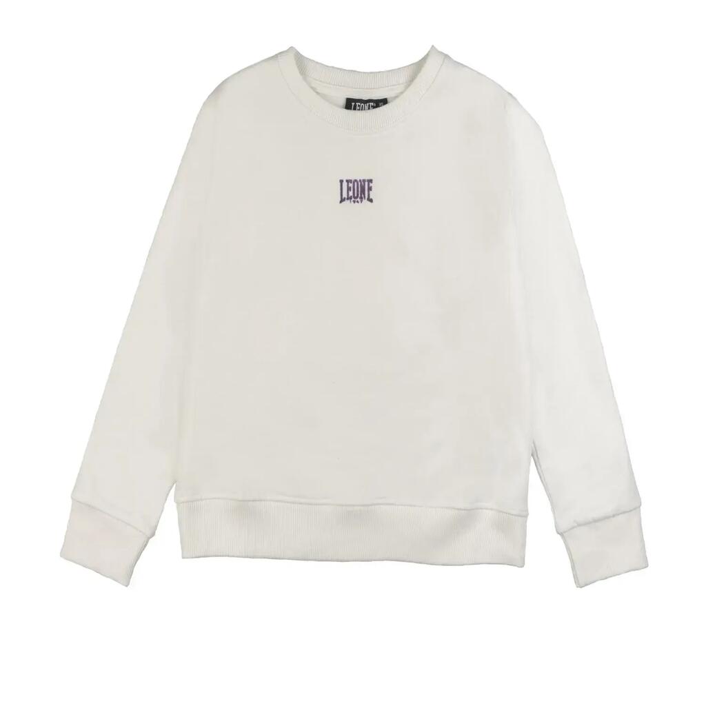 Leone 1947 Lavender small logo crew neck winter sweatshirt for girls