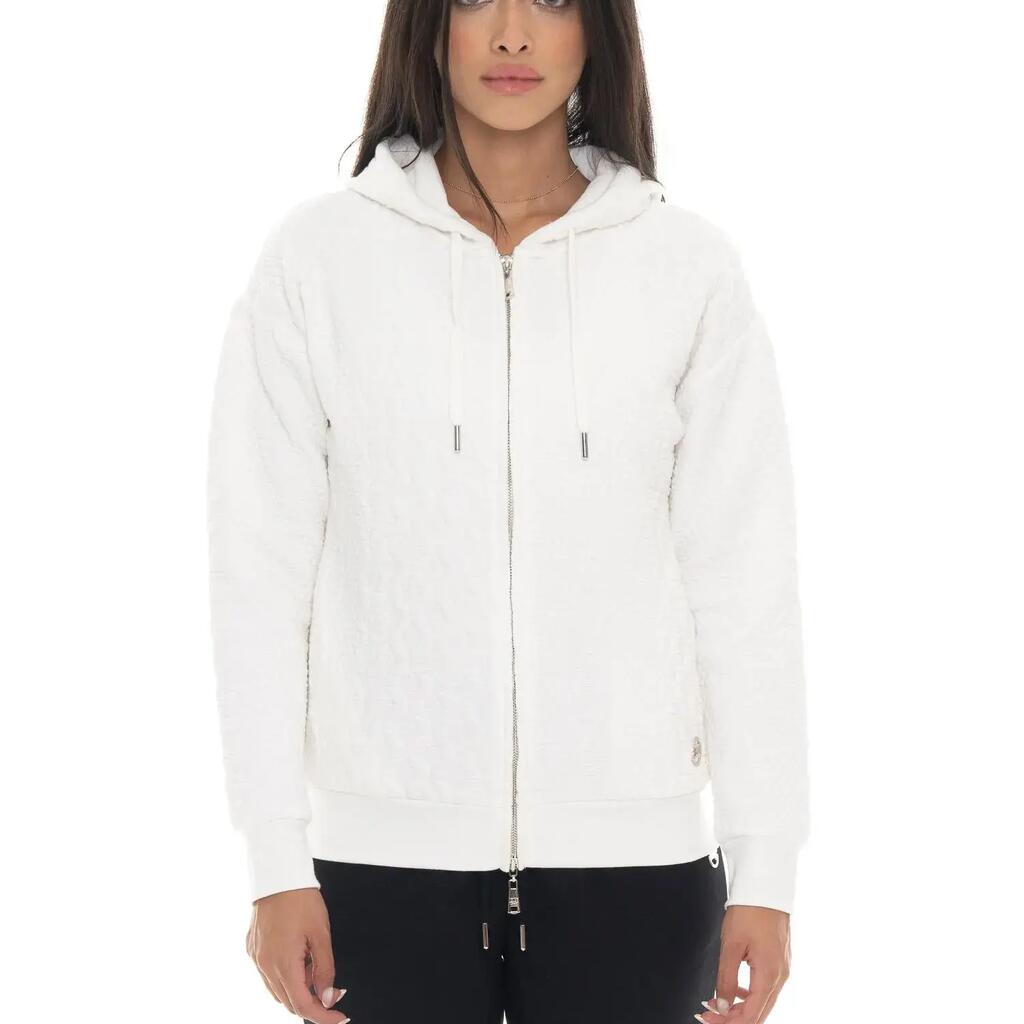 Leone 1947 Braid women's winter sweatshirts in braided fabric with hood and zip