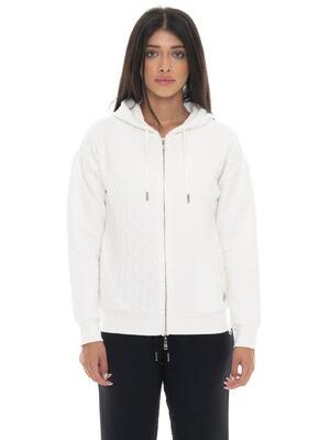 Hoodie dames leone 1947 apparel braid rits capuchon gevlochten stof