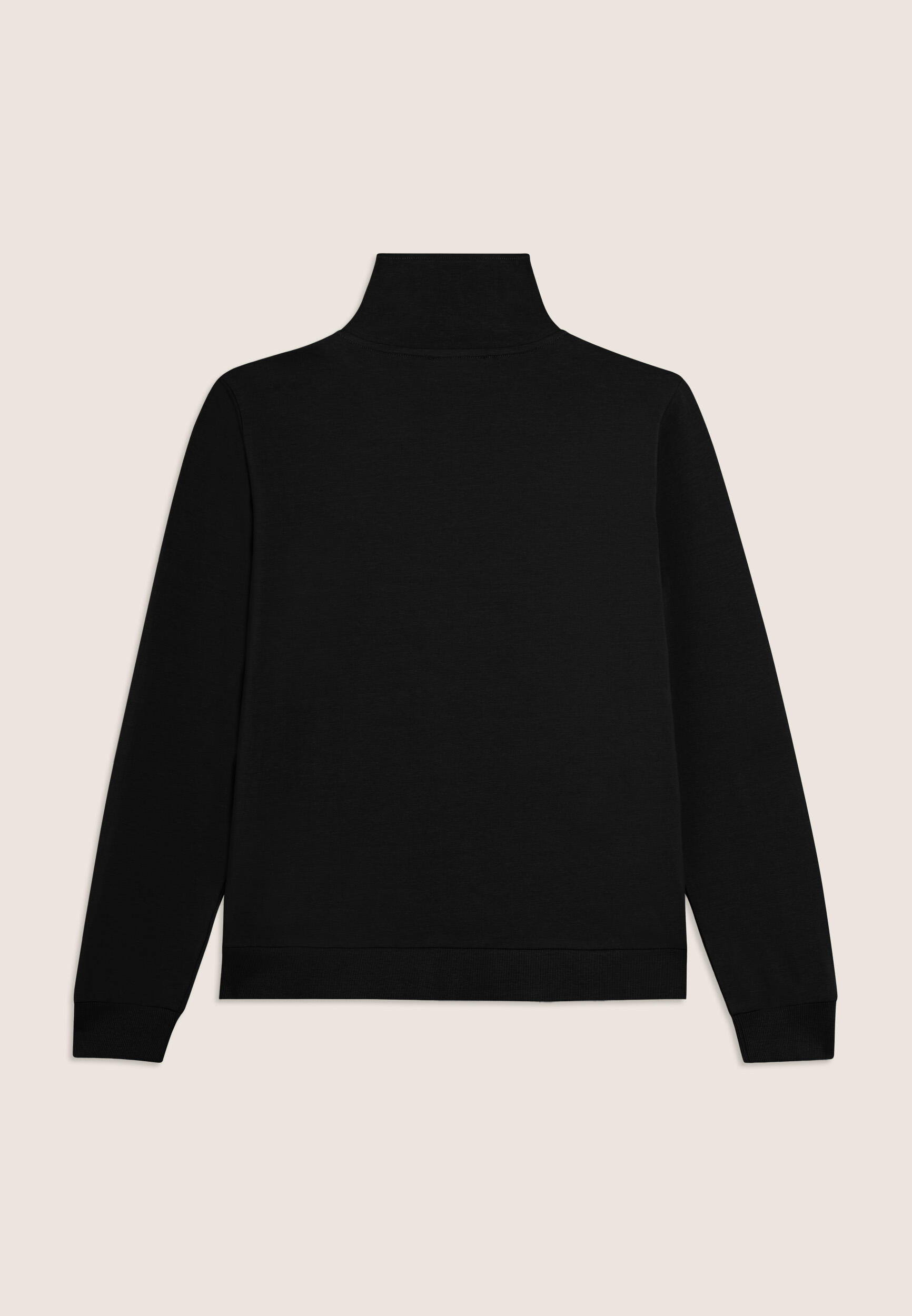 Sweat-shirt zippé et col montant en jersey élastique 5/6