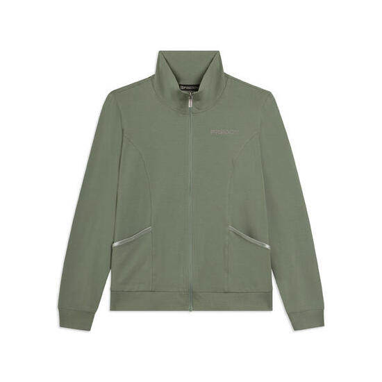 Sweat-shirt zippé et col montant en jersey élastique