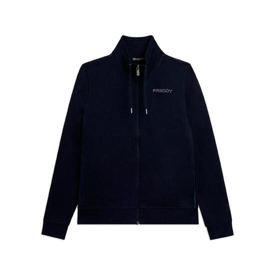 Felpa Comfort Fit Collo Alto con Zip e Logo FREDDY