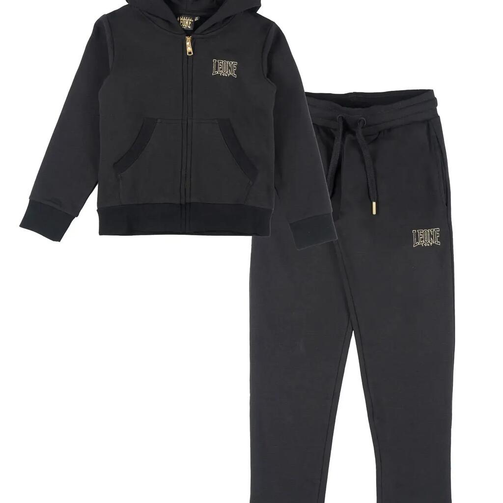 Leone 1947 Gold girls' winter tracksuit with hood and zip
