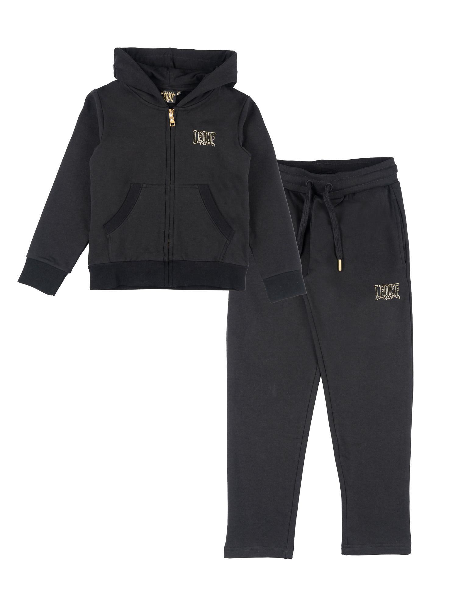 Conjunto de treino feminino Leone 1947 Apparel Gold, capuz, fecho, inverno 1/4
