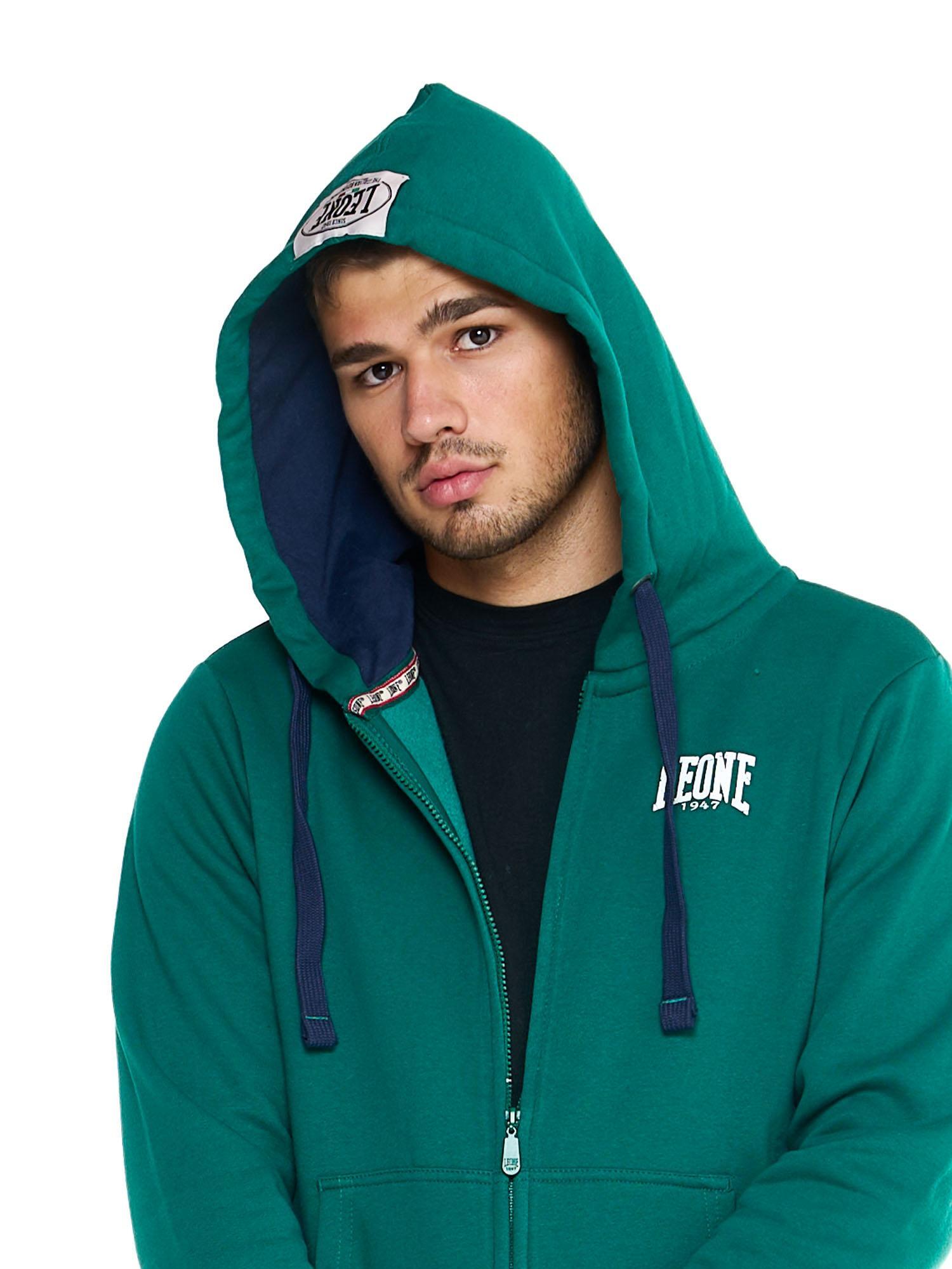 Fato de treino masculino Leone 1947 Apparel Basic Vintage, capuz, fecho, inverno 5/8