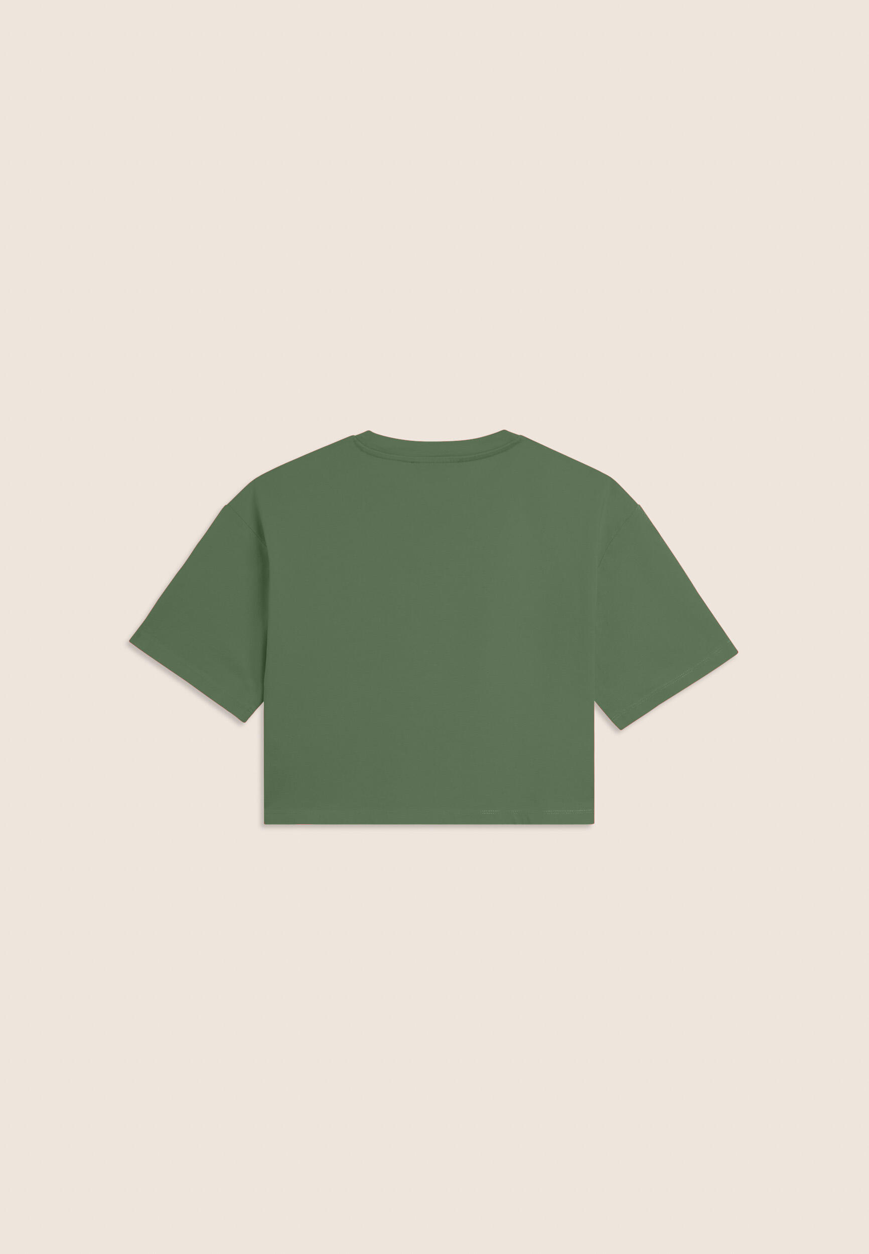 T-shirt Cropped con grafica "FLOW" e borchie 2/3