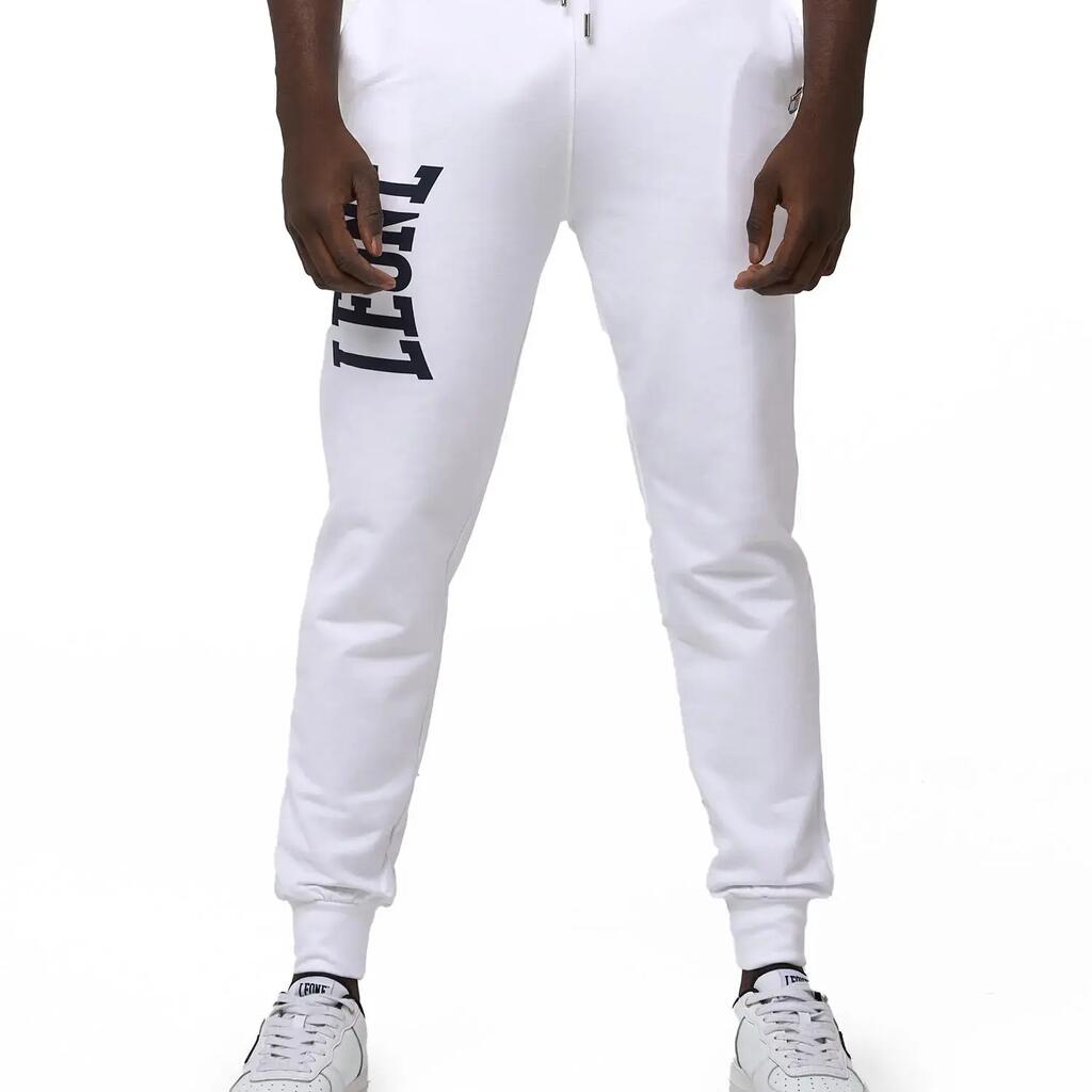 Leone Basic men's trousers with large logo in unbrushed cotton