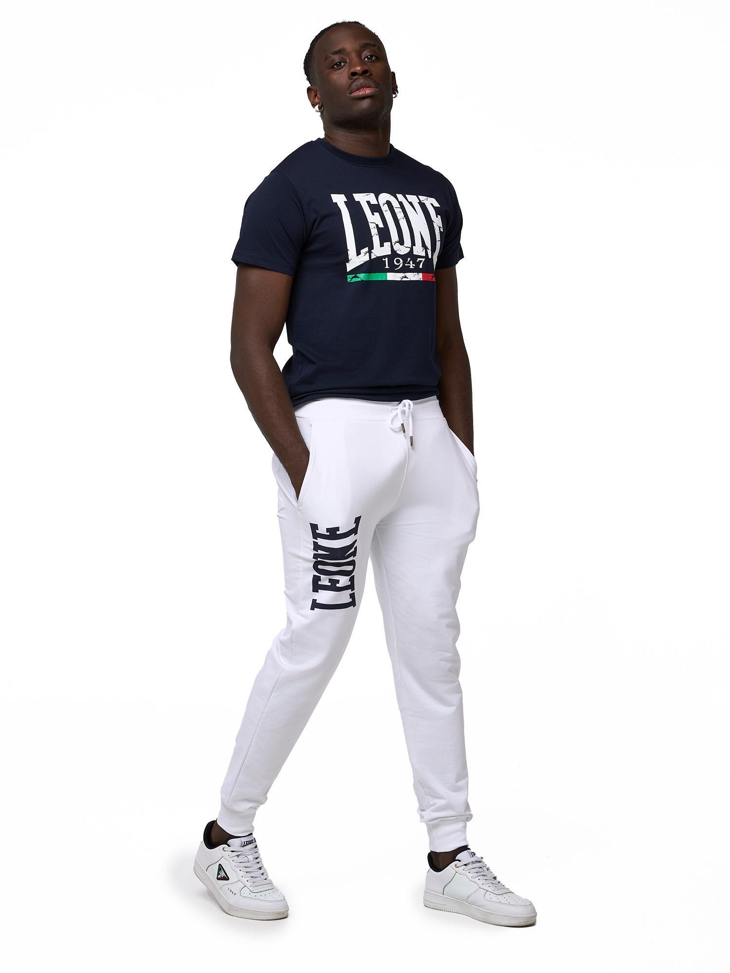 Calças masculinas Leone Basic com logotipo grande em algodão não escovado. 3/8