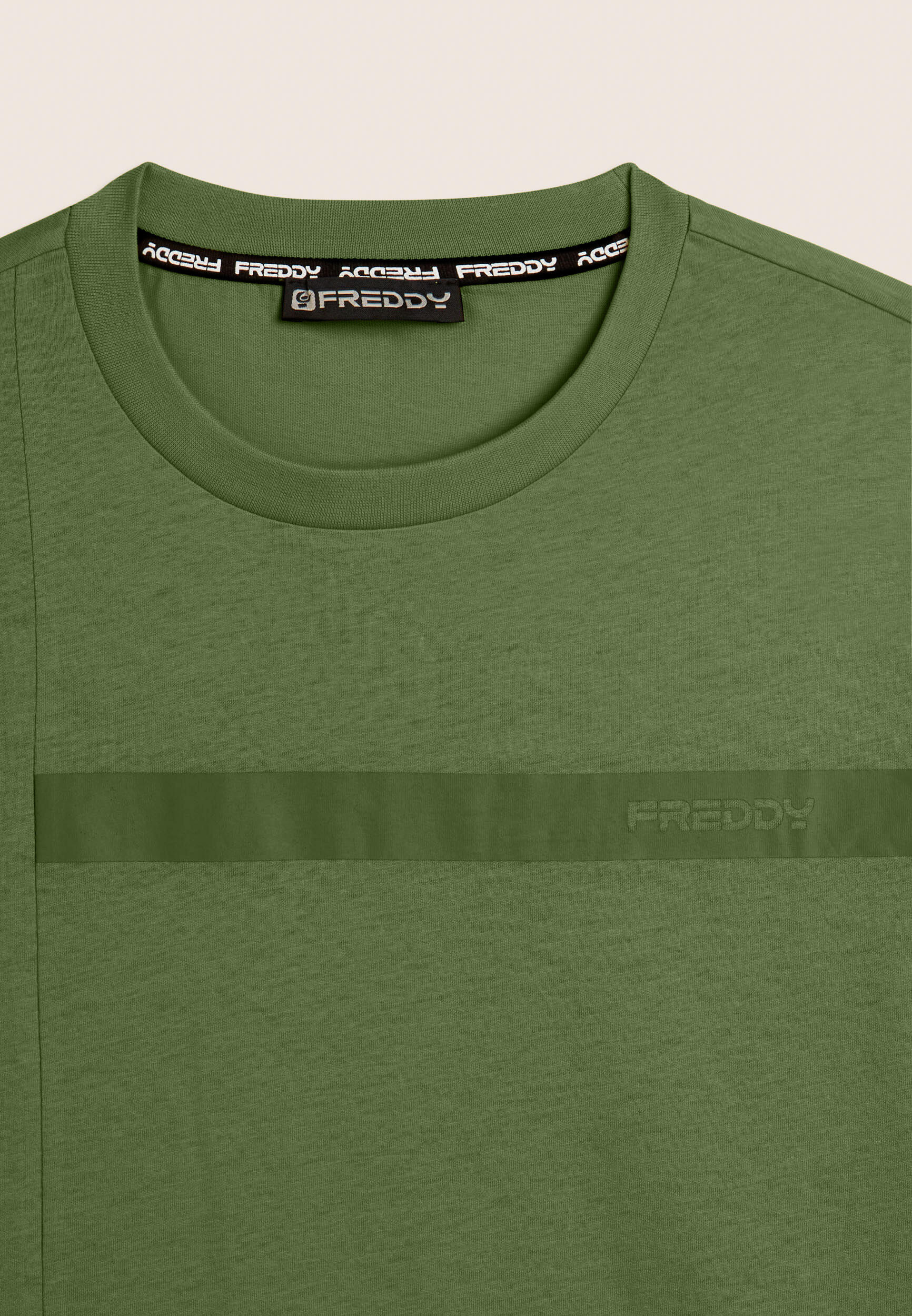 T-shirt in jersey con stampa logo tono su tono 3/3