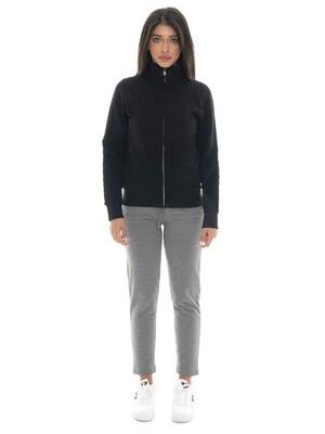 Felpa invernale donna full zip collo alto linea Braid