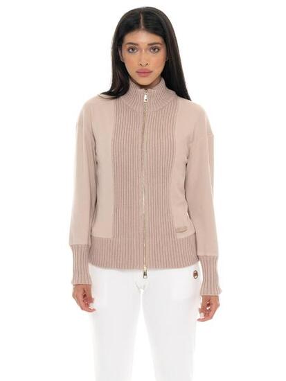 Felpe invernale da donna con zip con inserti in maglia Leone 1947 Warm Touch