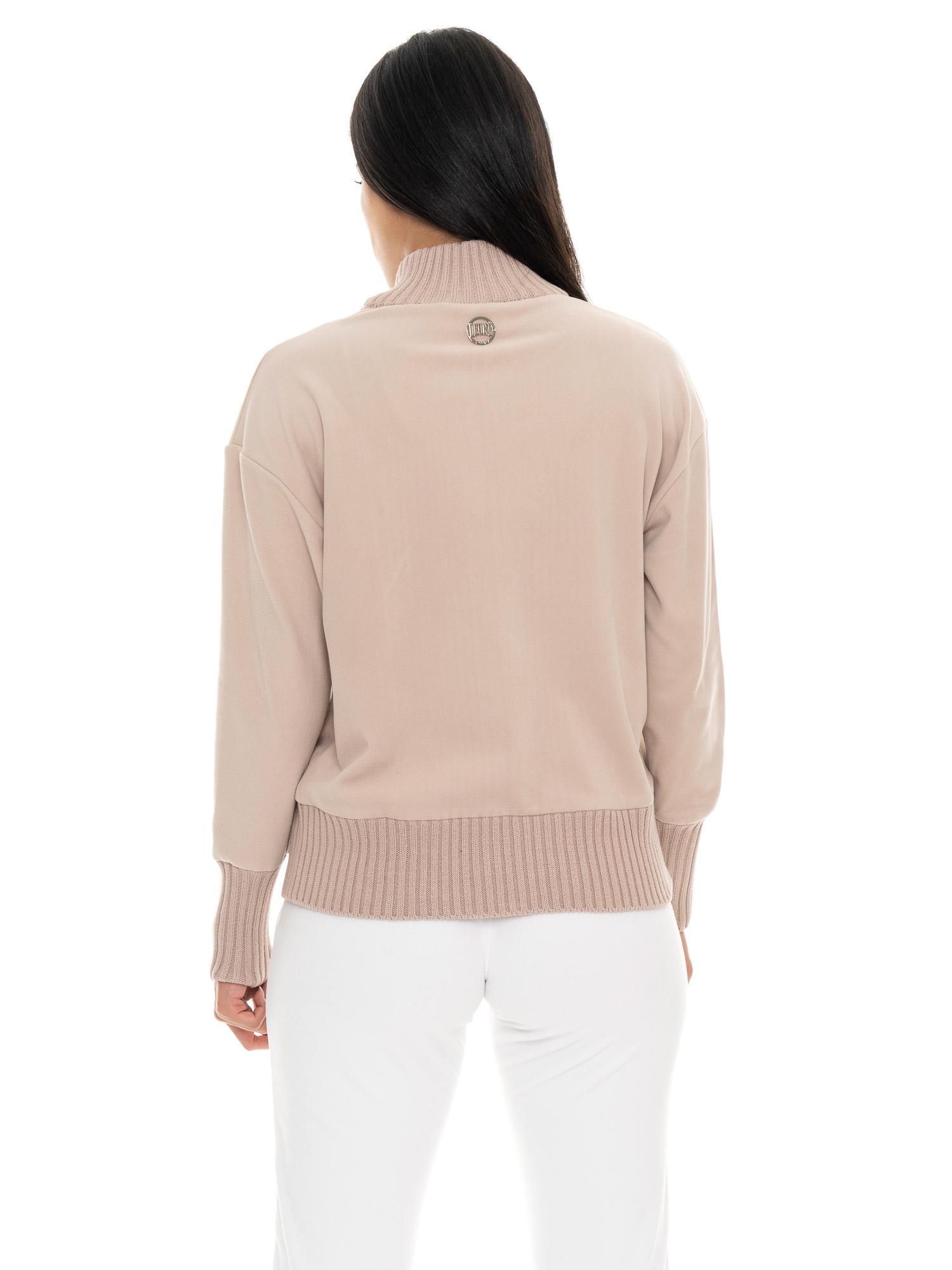 Leone 1947 Warm Touch dameswintertrui met ritssluiting en gebreide inzetstukken 4/7