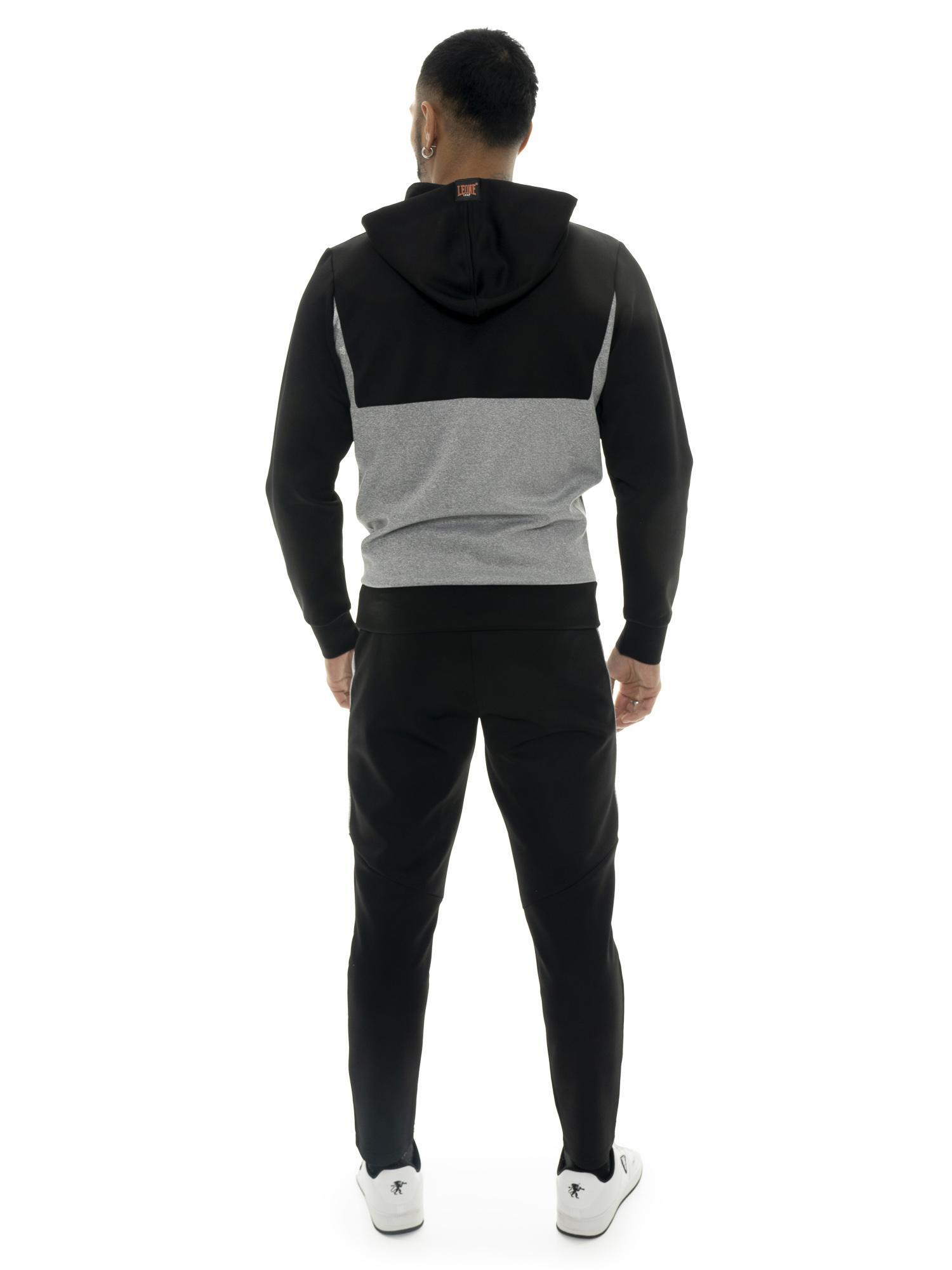 Conjunto de treino masculino Leone 1947 Apparel Tech, capuz, fecho 4/5