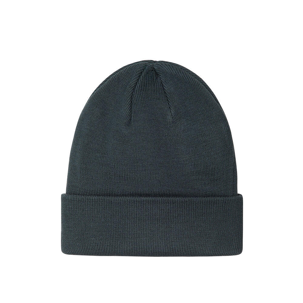 Cuffia a coste con patch ricamato Cemento 2/2
