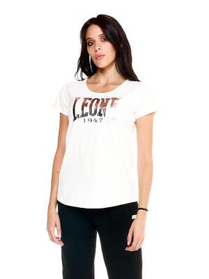 Dames t-shirt met metallic leone basic-logo