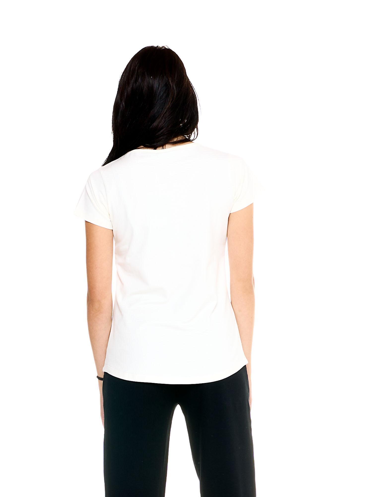 Dames T-shirt met metallic Leone Basic-logo 4/6
