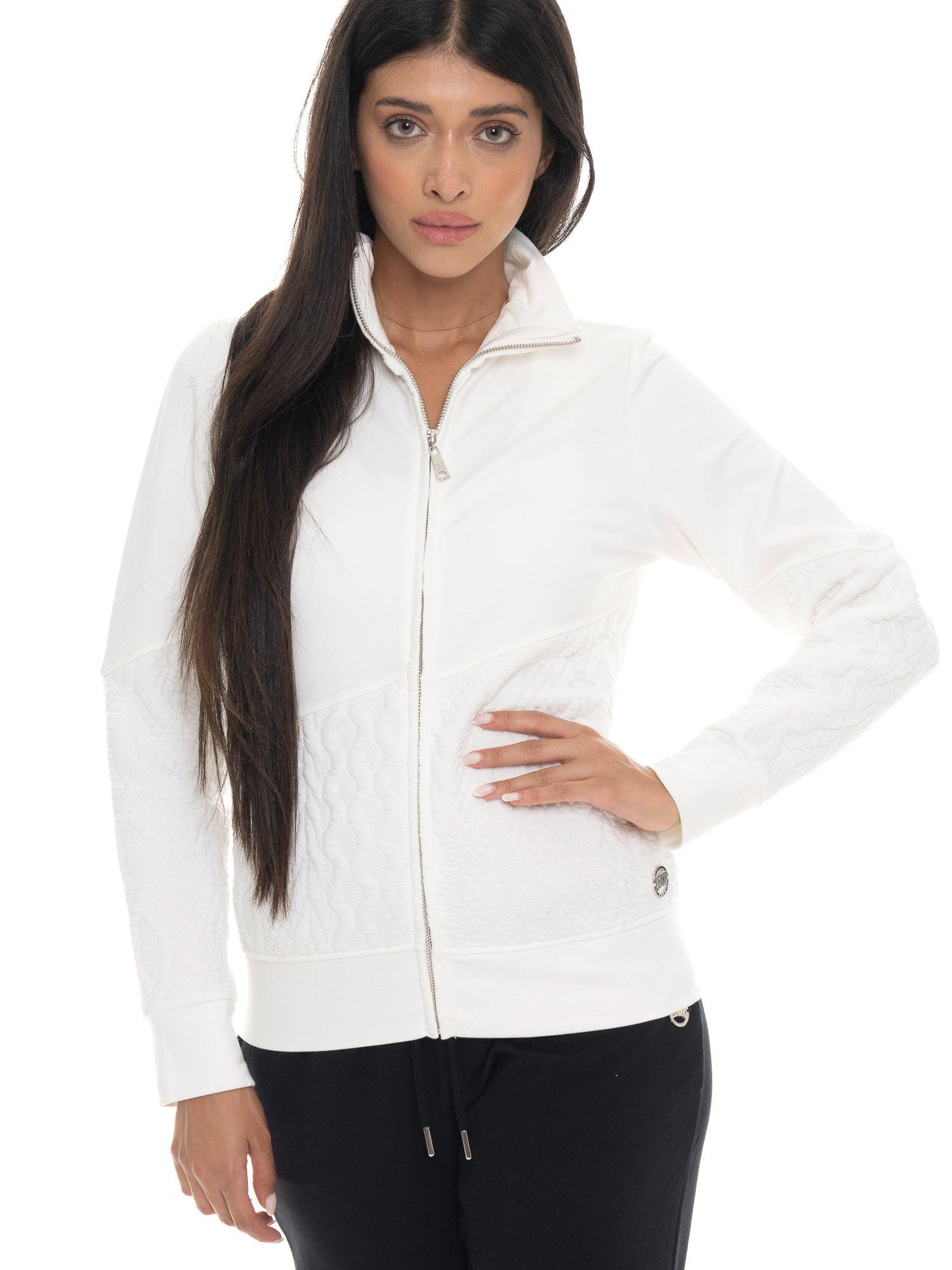 Sweat-shirt d'hiver zippé pour femme, col montant, finitions tressées 5/7
