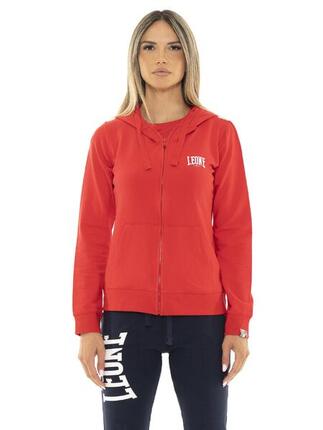 Leone Team Line Damen-Sweatshirt mit Kapuze und nicht gebürstetem Reißverschluss