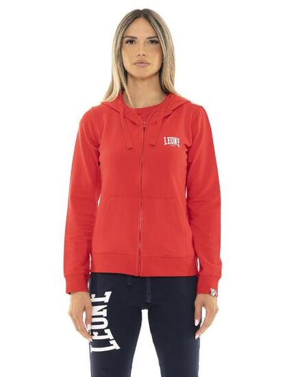 Leone Team Line Damen-Sweatshirt mit Kapuze und nicht gebürstetem Reißverschluss