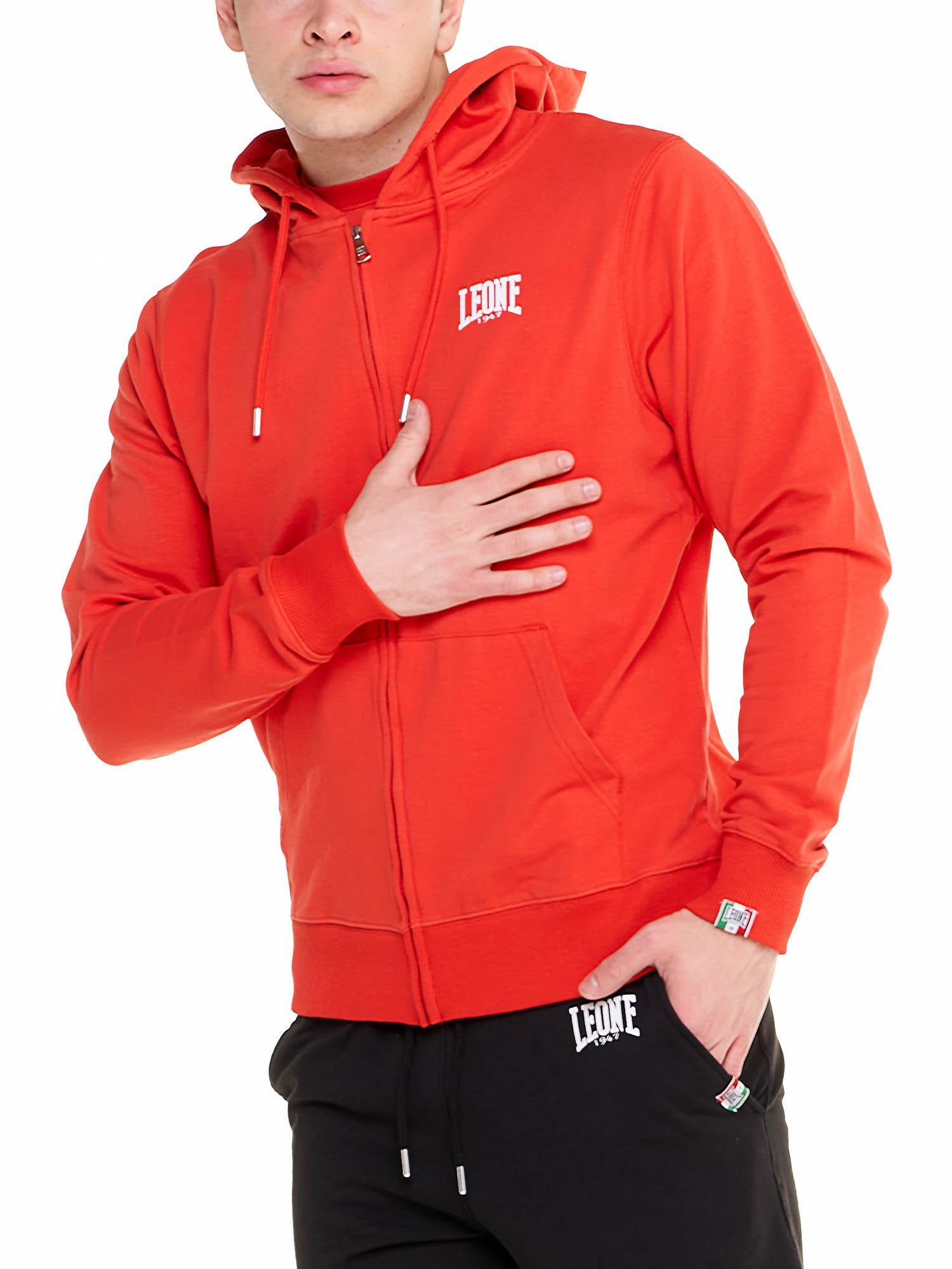 Leone Basic Sudadera con capucha y cremallera para hombre 5/8