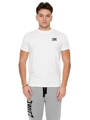 T-shirt da uomo in cotone elasticizzato a manica corta con logo piccolo "Basic