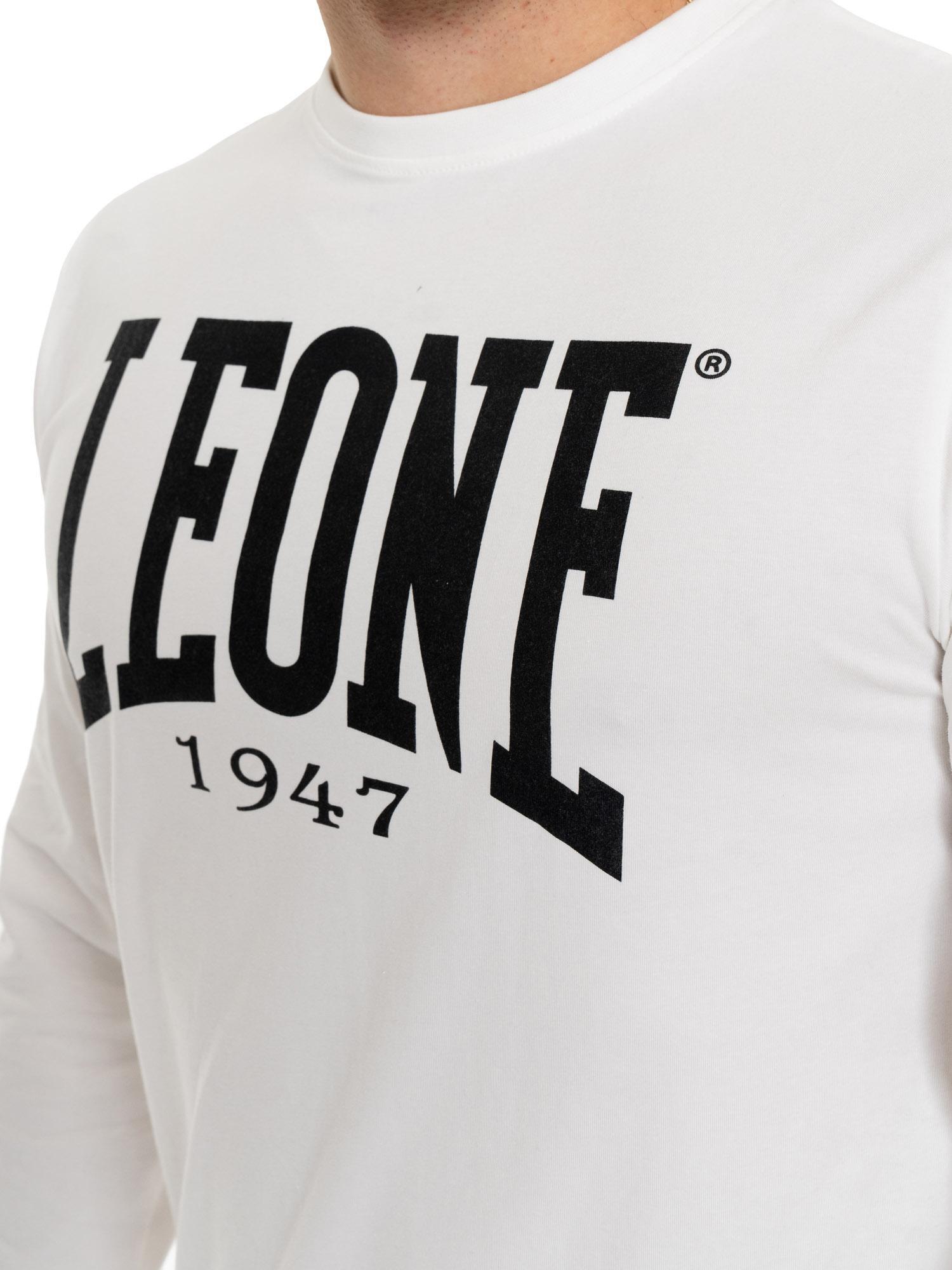 Herren-T-Shirt „Basic“ aus Stretch-Baumwolle mit großem Logo und langen Ärmeln 3/5