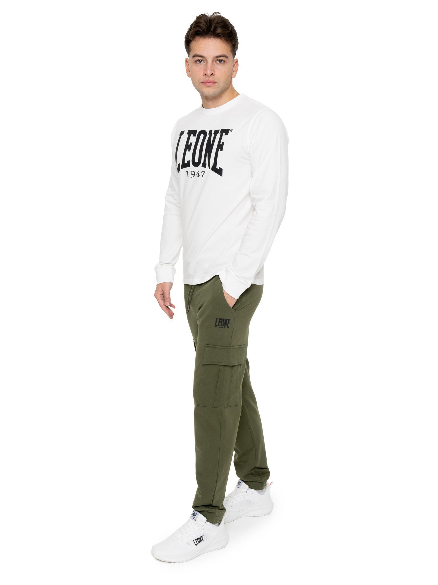Herren-T-Shirt „Basic“ aus Stretch-Baumwolle mit großem Logo und langen Ärmeln 2/5
