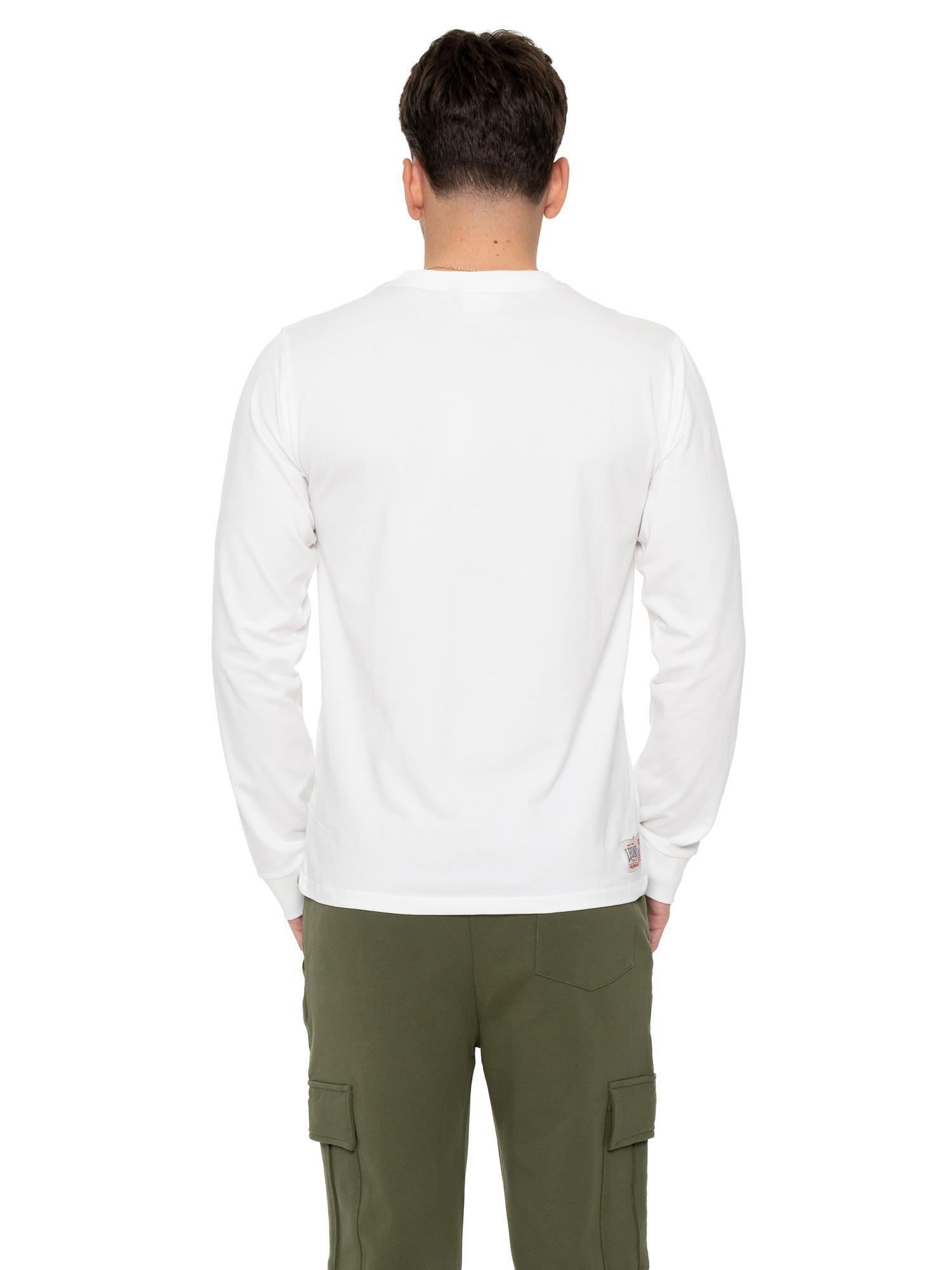 Herren-T-Shirt „Basic“ aus Stretch-Baumwolle mit großem Logo und langen Ärmeln 4/5