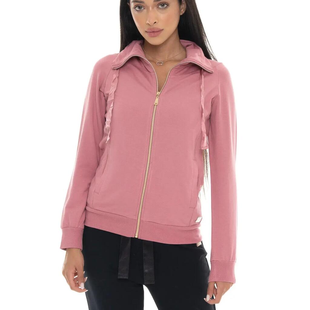 Chic Tones women's full-zip winter sweatshirt with a high neck