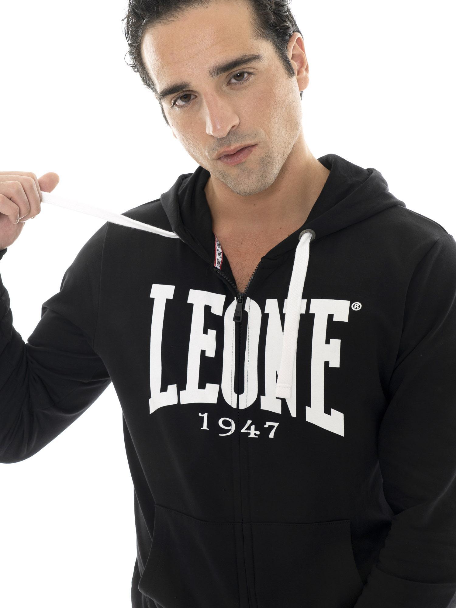Felpa invernale da uomo con cappuccio e zip con logo grande "Basic" 3/5