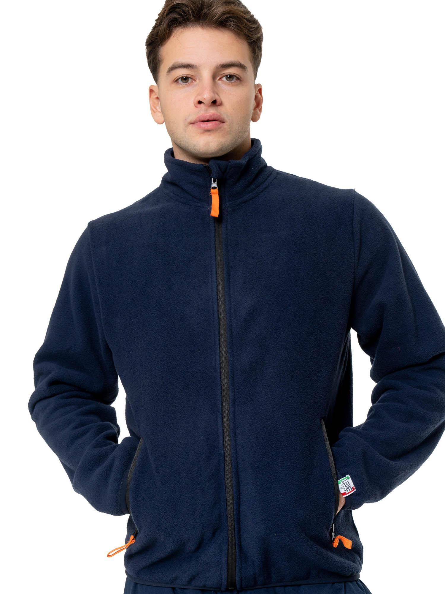 Hochgeschlossenes Micropolar-Fleece mit Reißverschluss und Leone 1947-Label 5/5