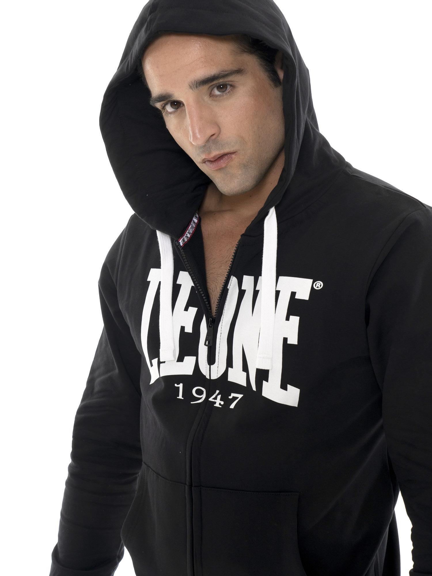 Felpa invernale da uomo con cappuccio e zip con logo grande "Basic" 5/5
