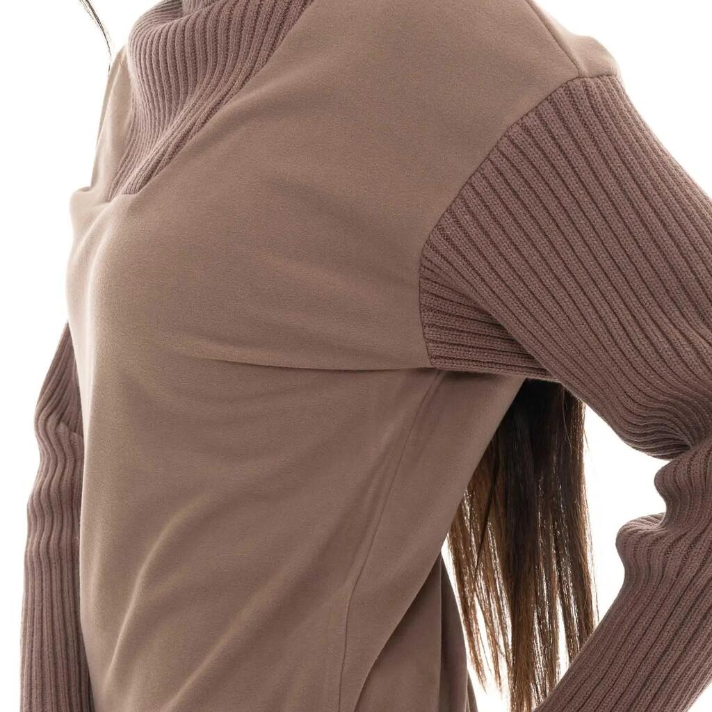 Leone 1947 Warm Touch women's turtleneck winter sweatshirts with knitted inserts