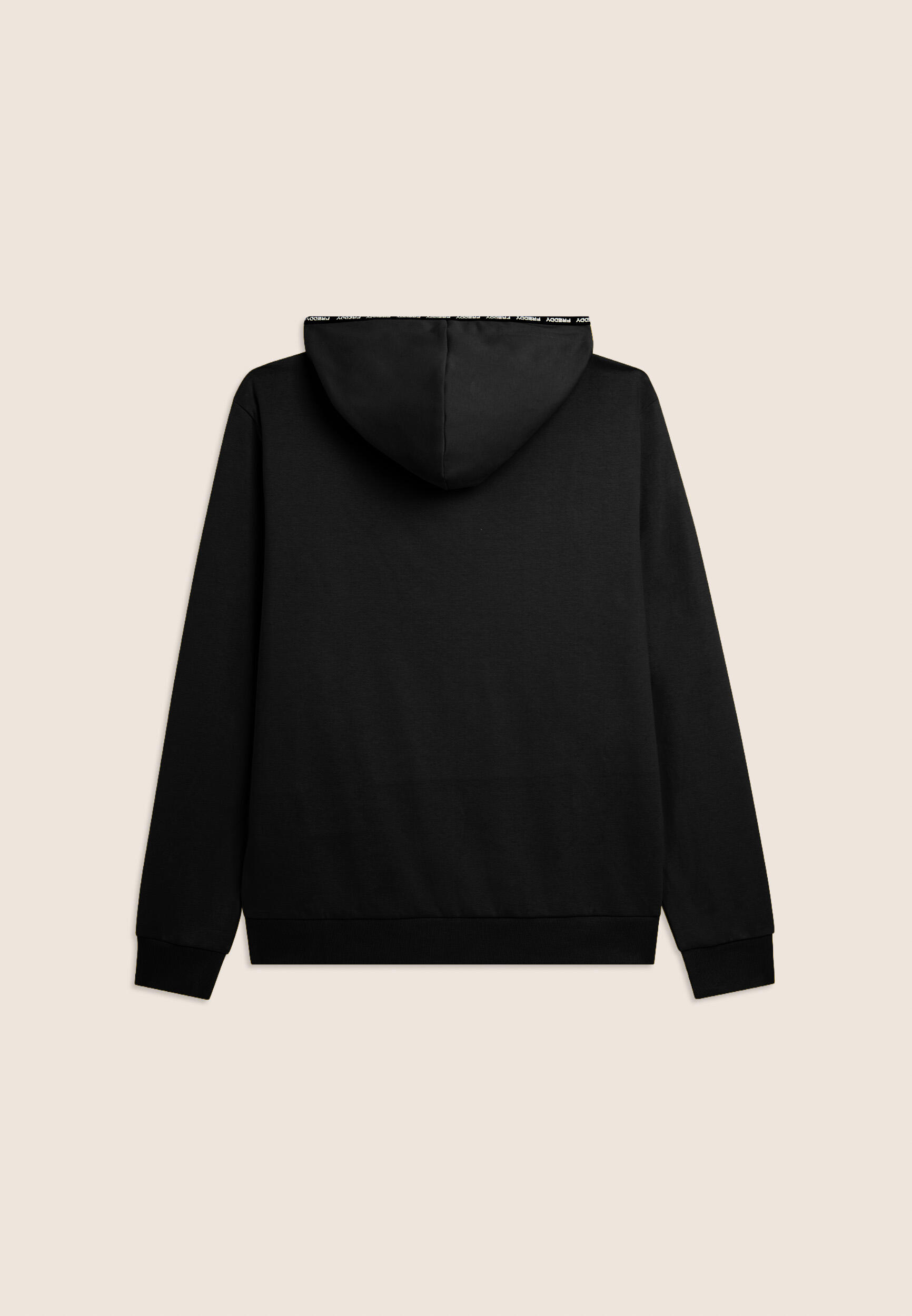 Sweat-shirt à capuche avec fermeture zippée en tissu interlock de coton 4/4