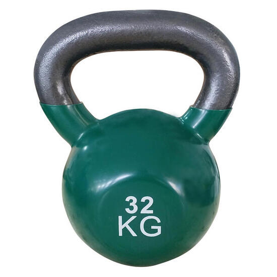 Kettlebell Vinyl 32 kg, Dunkelgrün Gewichtheben Unisex Dunkelgrün