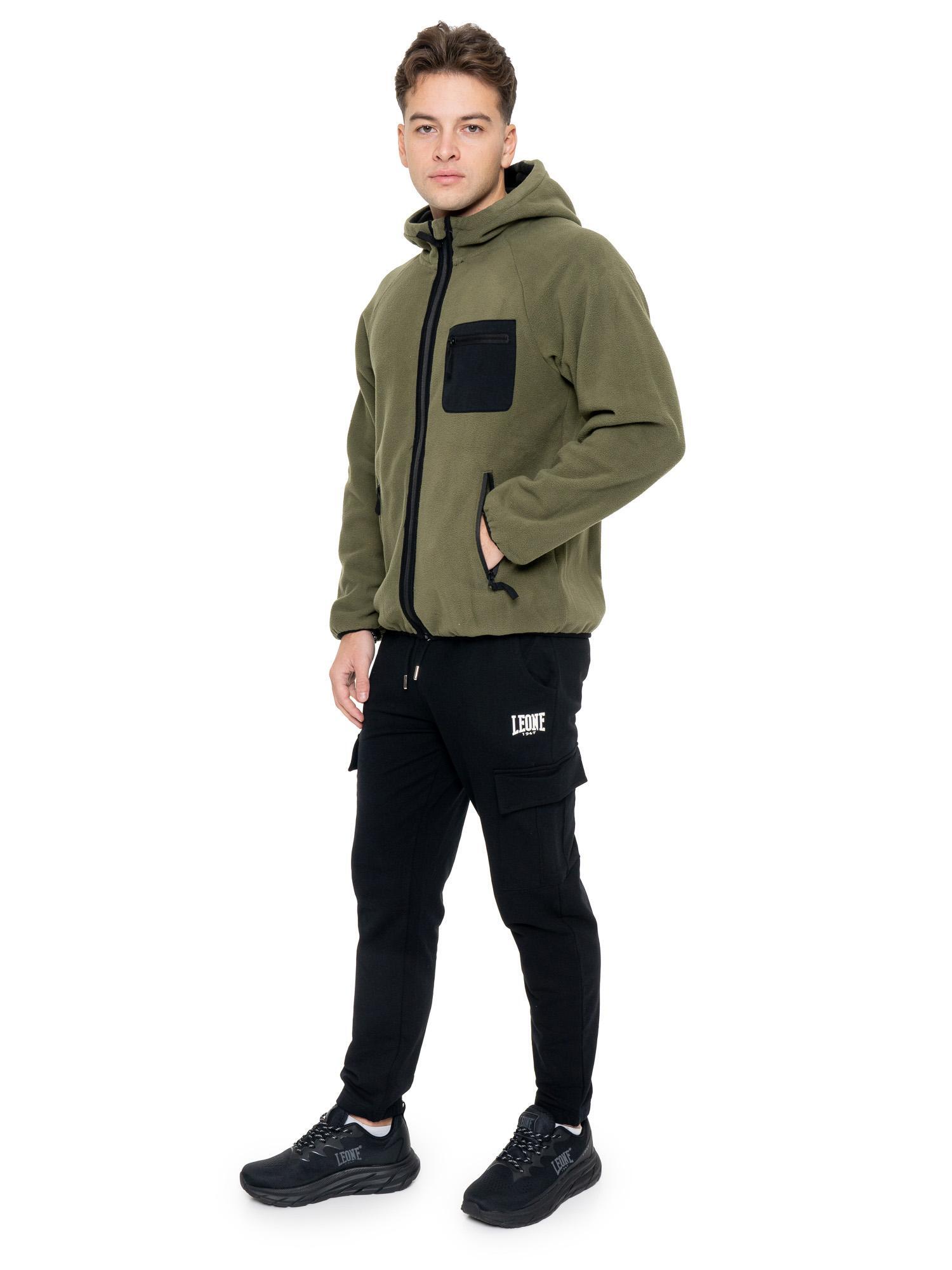 Leone 1947 Herren Sherpa-Jacke z Kapuze und Reißverschluss