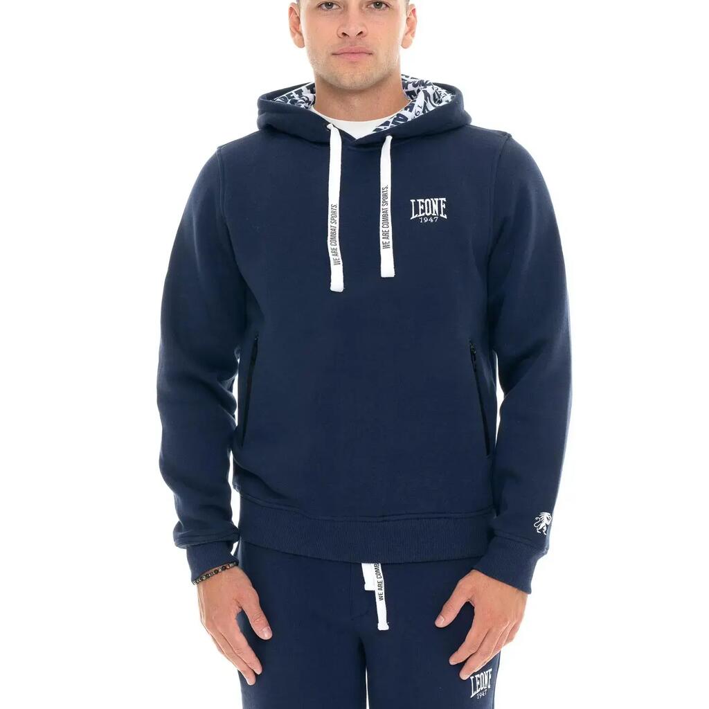 Men's winter pull-on hoodie with small Leone 1947 Soft Basic logo