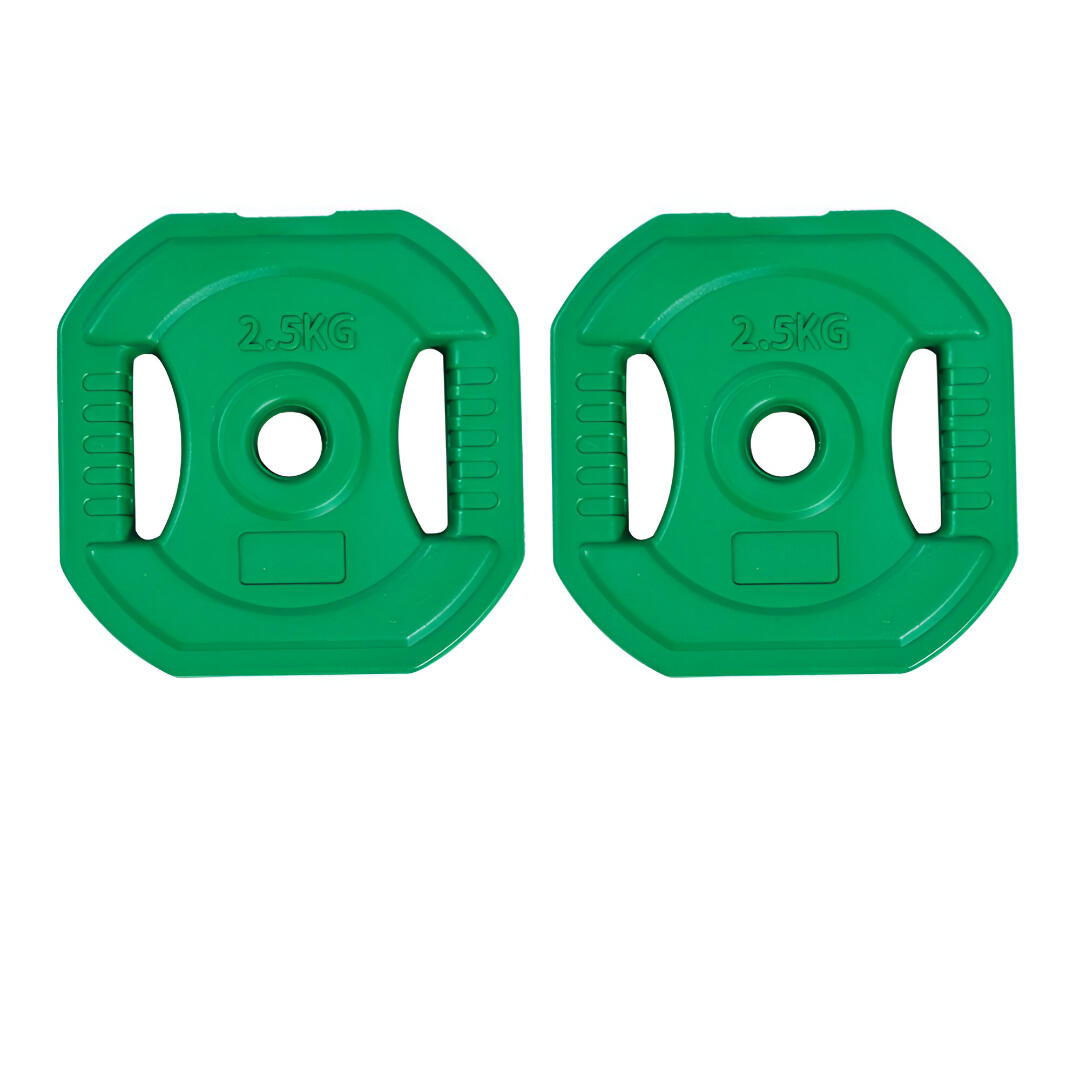 2 Discos de Pesas Pump 2,5 kg 25 mm de 2 agarres Fitness 1/3