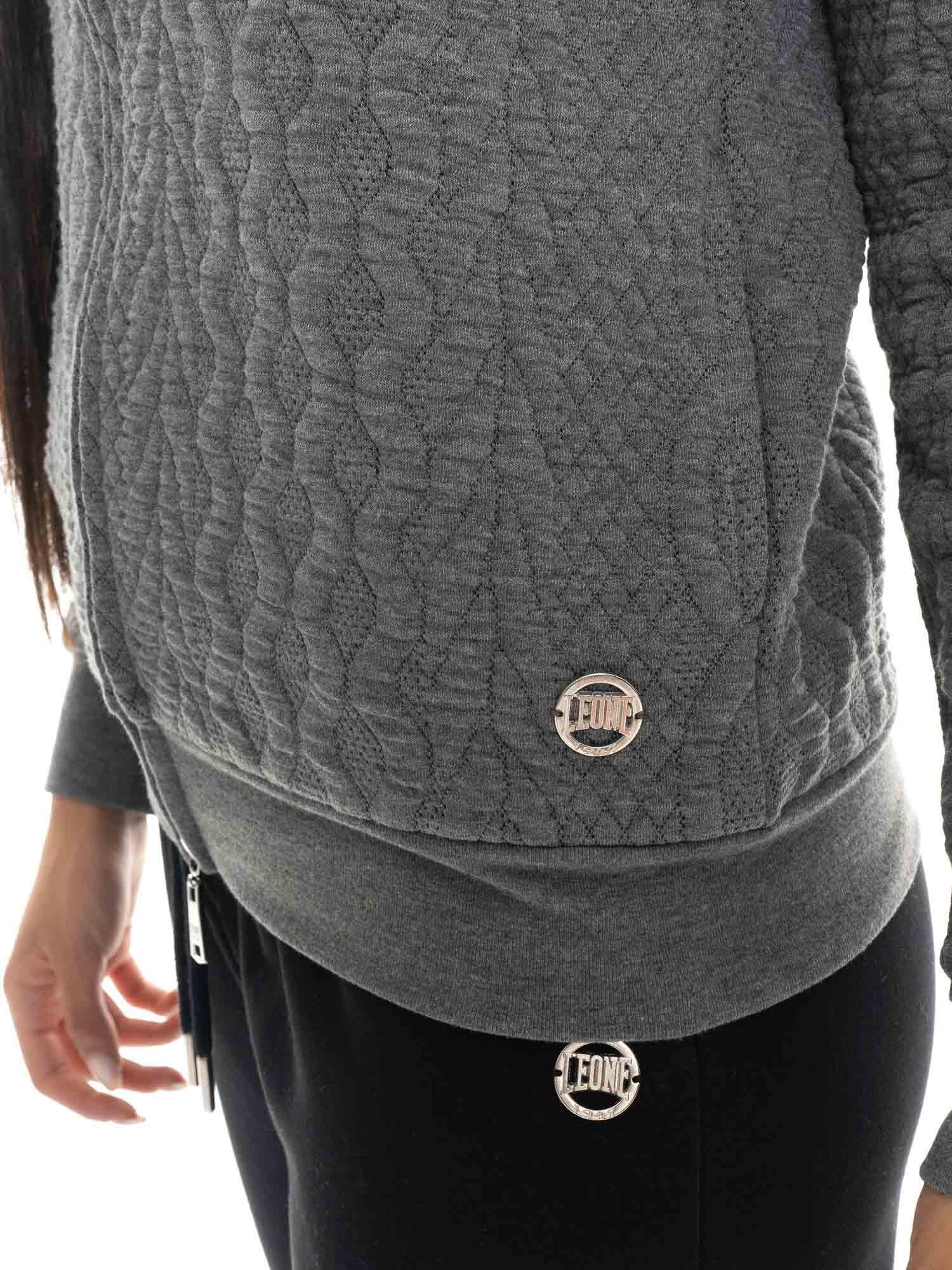 Hoodie dames Leone 1947 Apparel Braid rits capuchon gevlochten stof 3/7