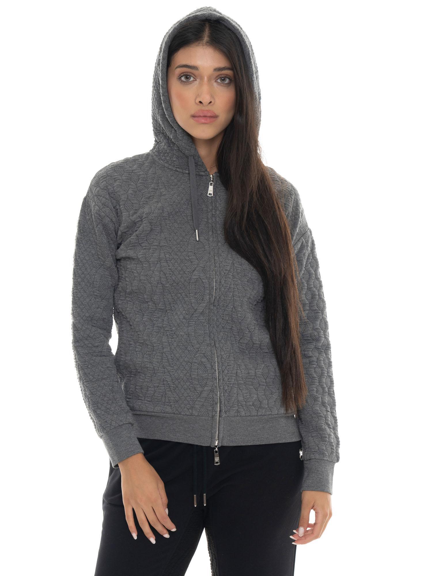 Hoodie dames Leone 1947 Apparel Braid rits capuchon gevlochten stof 5/7