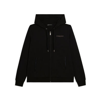 Felpa Cappuccio con Zip e Logo FREDDY