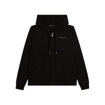 Sweat-shirt avec fermeture zippée et capuche et logo FREDDY