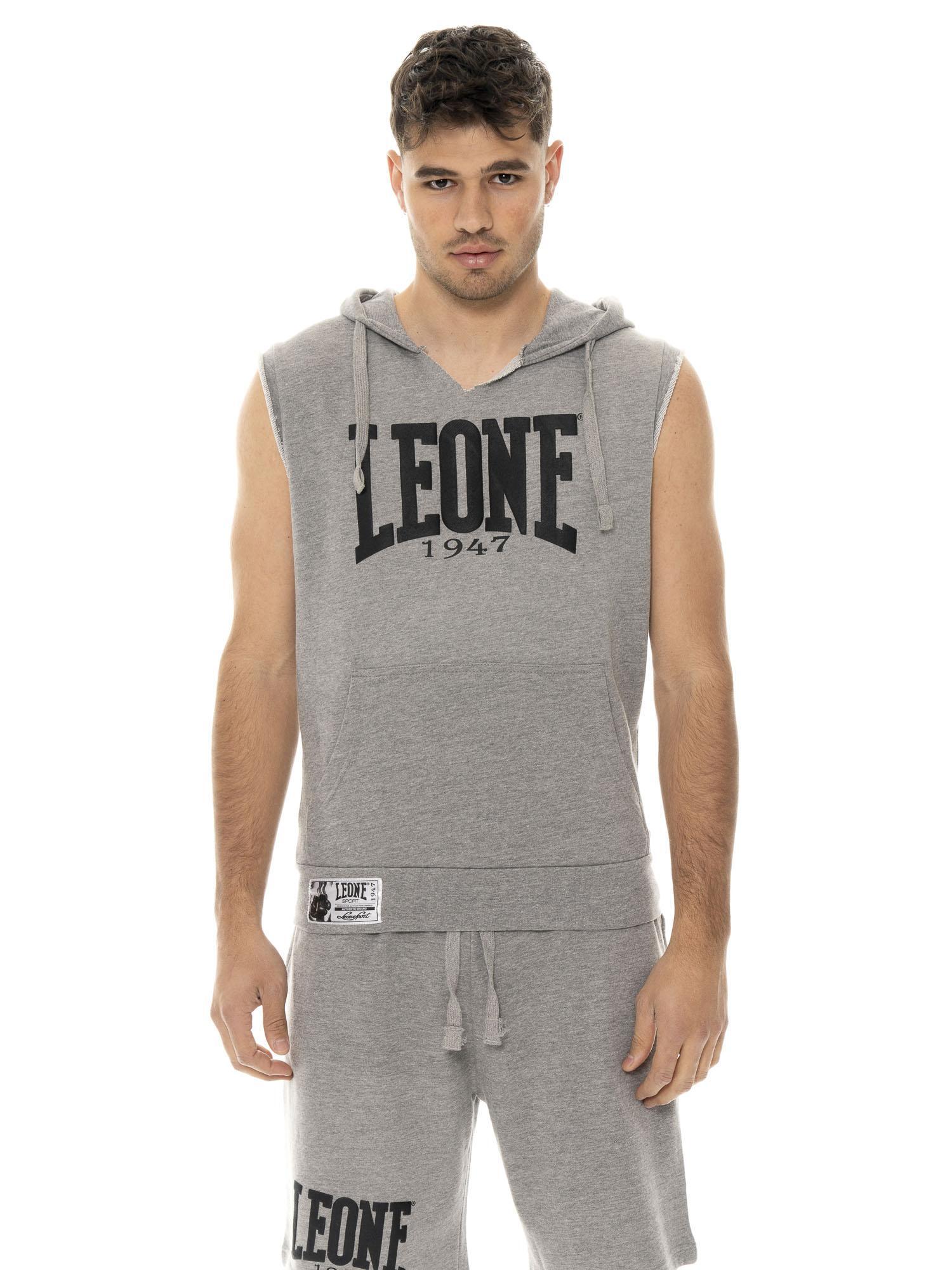 Bluza męska Leone 1947 Apparel bez rękawów z kapturem styl bokserski