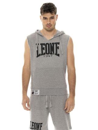 Ärmelloser Hoodie von Leone 1947 Apparel mit Boxmotiv. Fürs Fitnessstudio.