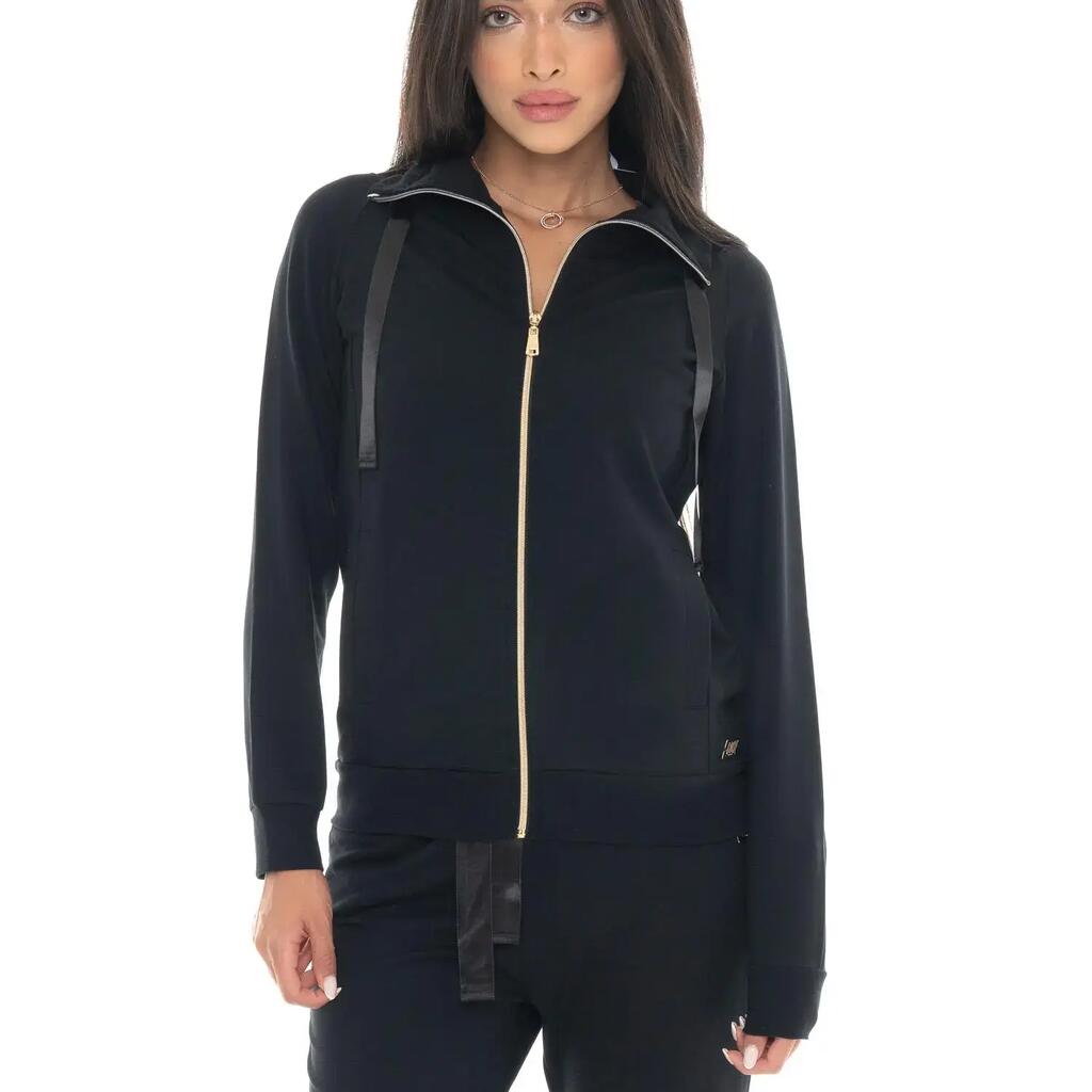 Chic Tones women's full-zip winter sweatshirt with a high neck