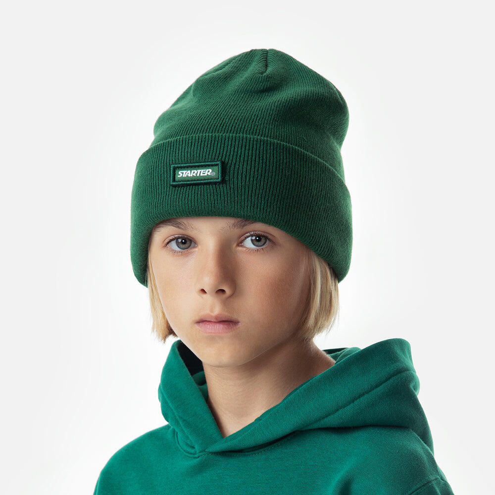 Cuffia a coste con patch ricamato Crema 2/4